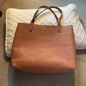 Large Leather like vinyl tote bag with small detachable inner purse